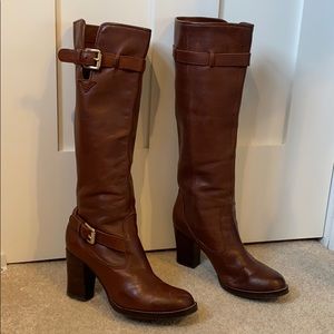 Tall, brown leather boots from Michael Kors
